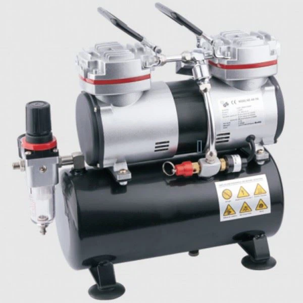 Dual Piston Airbrush Compressor with Tank（AS196）